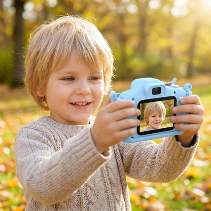 Wiederaufladbare Digitalkamera für Kinder mit Selfie-Modus, HD-Video & Silikonhülle