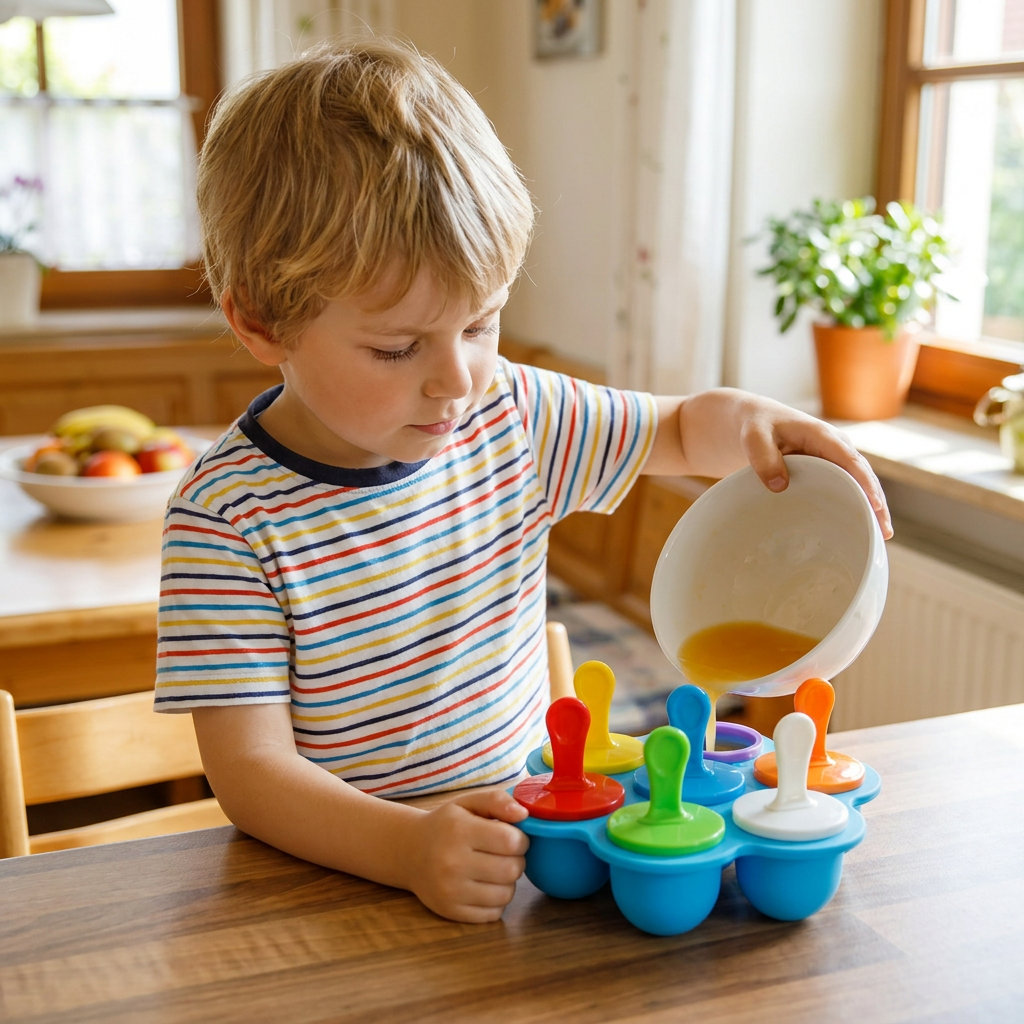 7-teiliges Silikon-Eisformen-Set – Wiederverwendbare Eisformen für Kinder