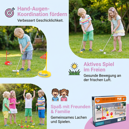 Kinder Golfspiel-Set mit Größenanpassbaren Schlägern - Perfekt für den Garten