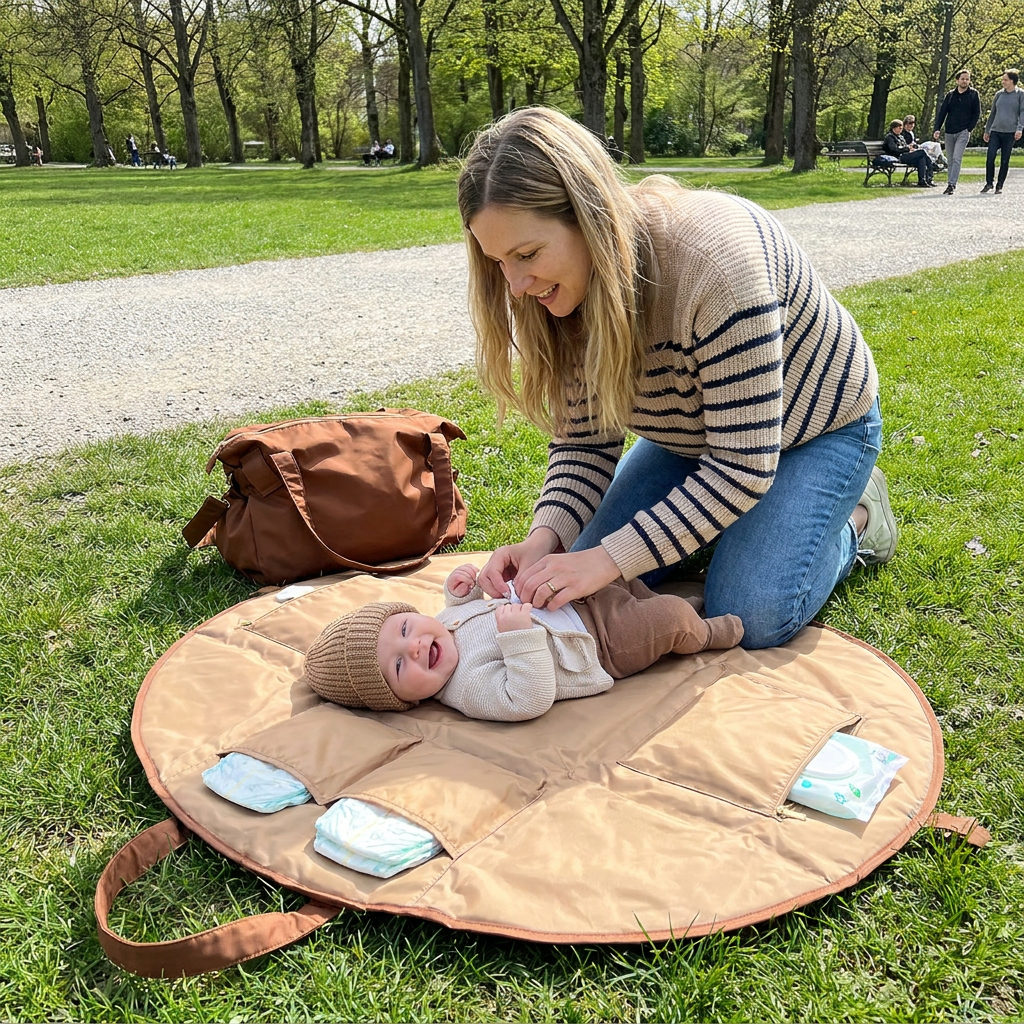 2-in-1 Faltbare Wickeltasche & Wickelunterlage – Leichte, geräumige Reisetasche für Mütter