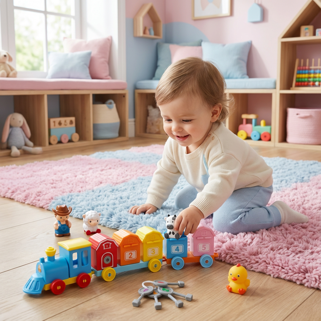 Montessori Bauernhof Lernzug Kinderspielzeug