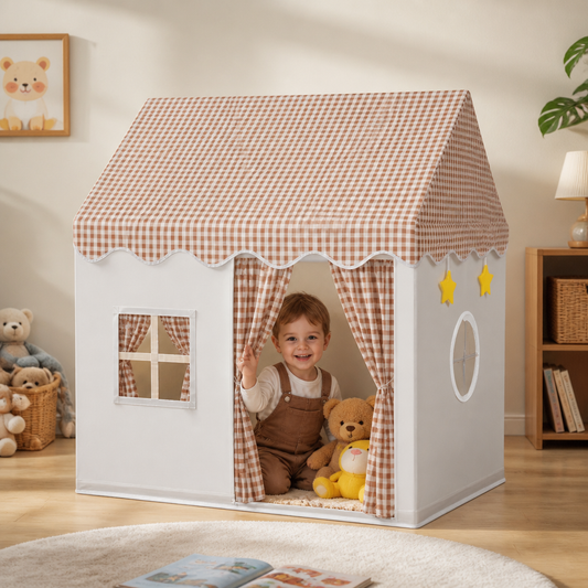 Kinder Spielhaus Zelt mit Karo-Dach