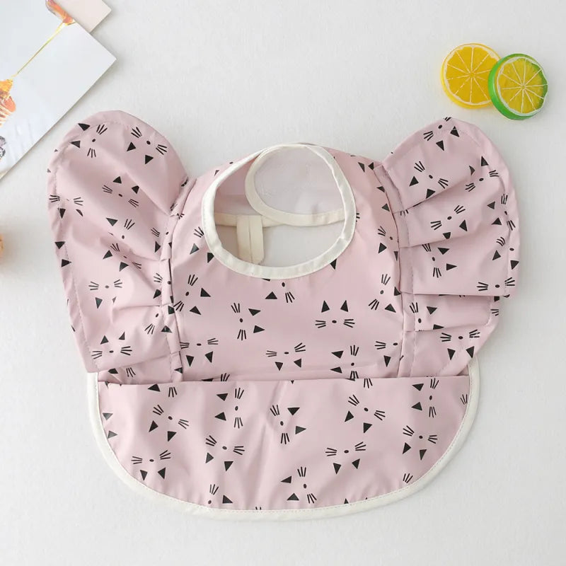 Baby Lätzchen mit Ärmeln – Wasserdichtes Esslatz mit Auffangtasche