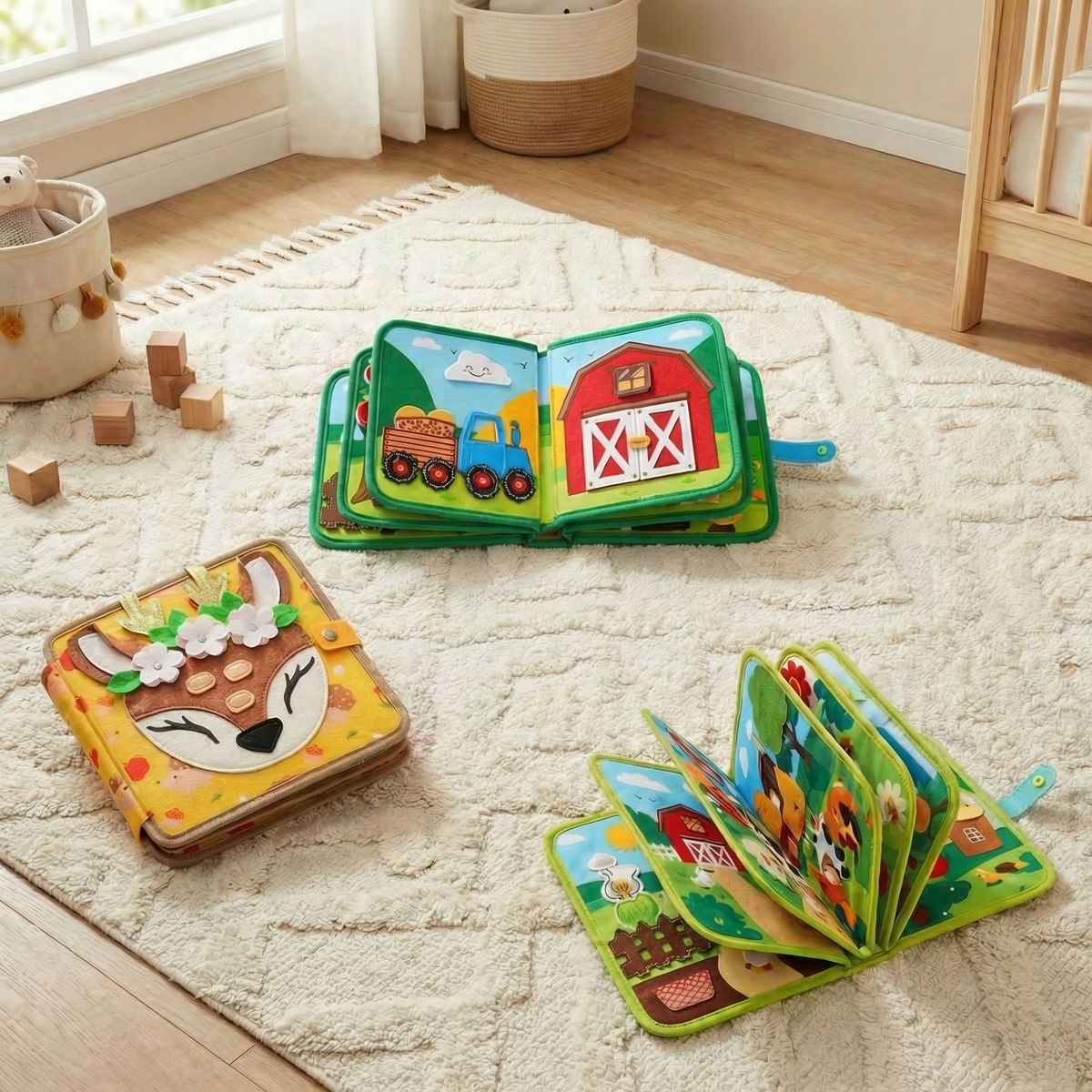 3-Teiliges Montessori Spiel- & Geschichten Lern Buch Set