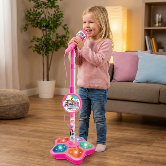 Karaoke-Set für Kinder mit Mikrofon & Ständer – Musikalisches Lernspiel
