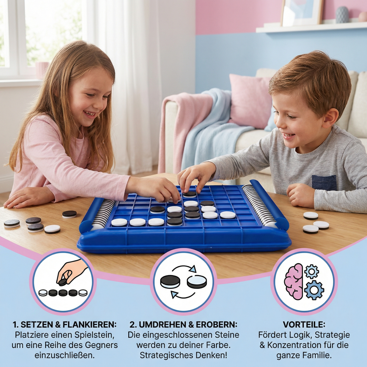 Umklapp Logik Familien Strategiespiel für Kinder