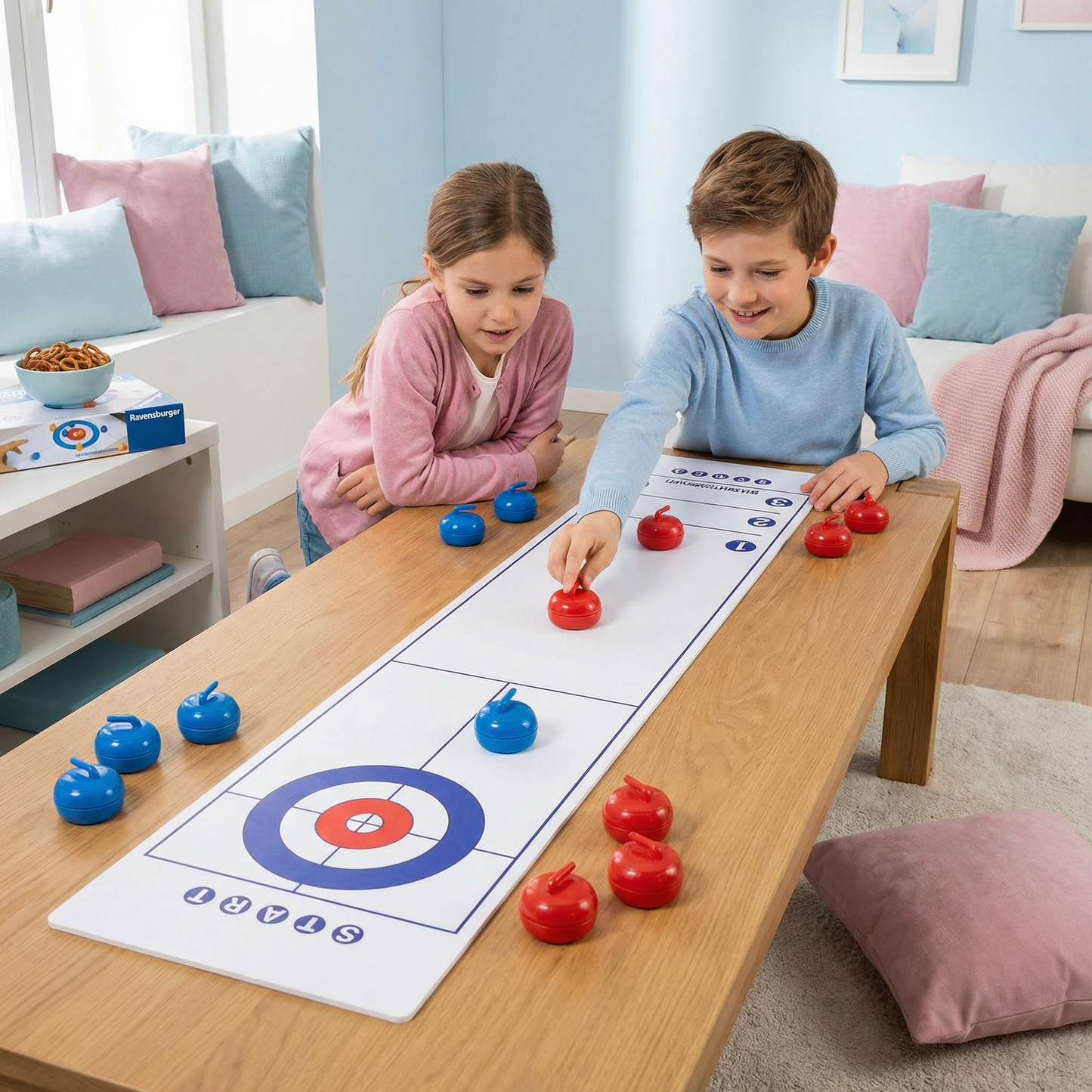 Faltbares Tisch-Curling Spiel – 2-Spieler Wettkampf-Set