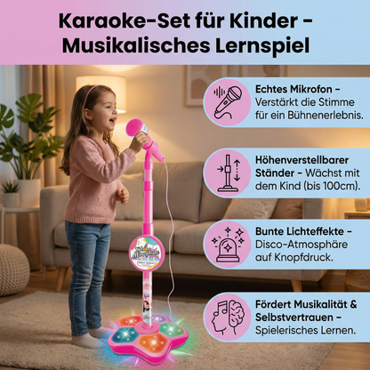 Karaoke-Set für Kinder mit Mikrofon & Ständer – Musikalisches Lernspiel