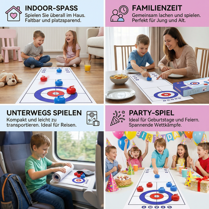 Faltbares Tisch-Curling Spiel – 2-Spieler Wettkampf-Set