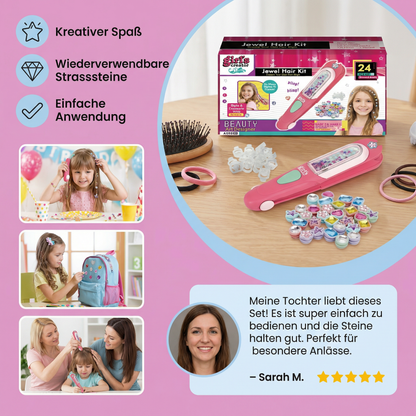Haar-Glitzerstein Stempel Set für Kinder – Styling-Kit mit wiederverwendbaren Strasssteinen