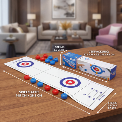 Faltbares Tisch-Curling Spiel – 2-Spieler Wettkampf-Set
