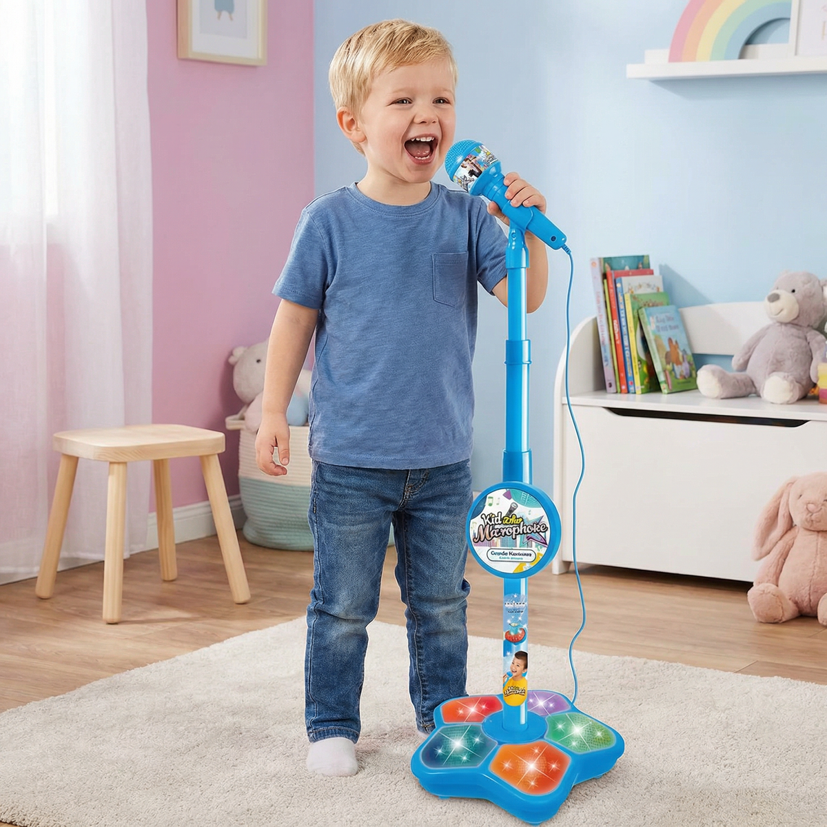 Karaoke-Set für Kinder mit Mikrofon & Ständer – Musikalisches Lernspiel