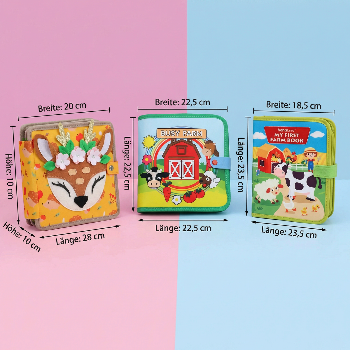 3-Teiliges Montessori Spiel- & Geschichten Lern Buch Set