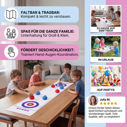 Faltbares Tisch-Curling Spiel – 2-Spieler Wettkampf-Set