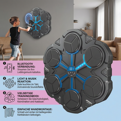 Bluetooth Musik-Boxtrainer für die Wand – Interaktives Boxziel mit Licht & Sound
