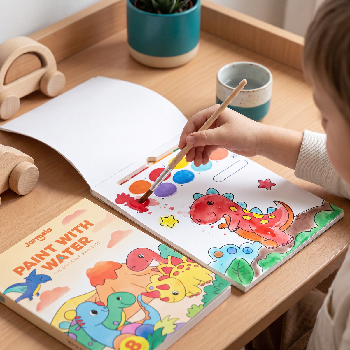 Aquarell-Malbuch mit Pinsel – Sauberer Malspaß nur mit Wasser
