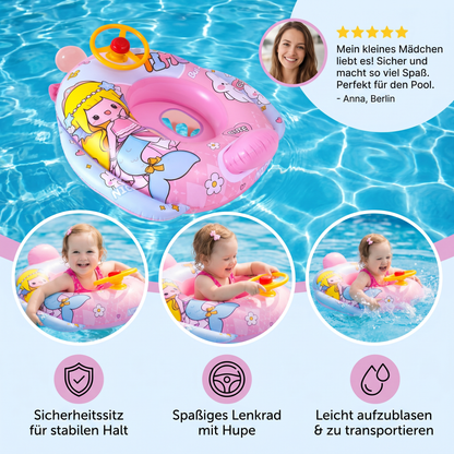 Aufblasbarer Babyschwimmring mit Sitz und Spiel Lenkrad