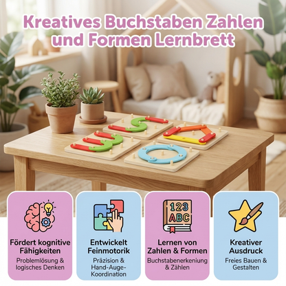 Kreatives Buchstaben Zahlen und Formen Lernbrett