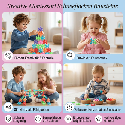 Kreative Montessori Schneeflocken Bausteine