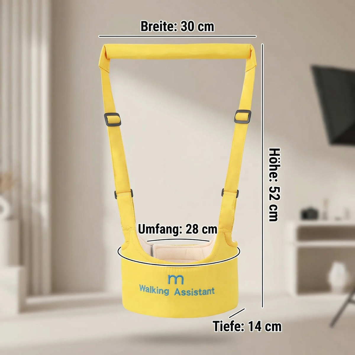Verstellbare Baby-Lauflernhilfe mit Sicherheitsgurt