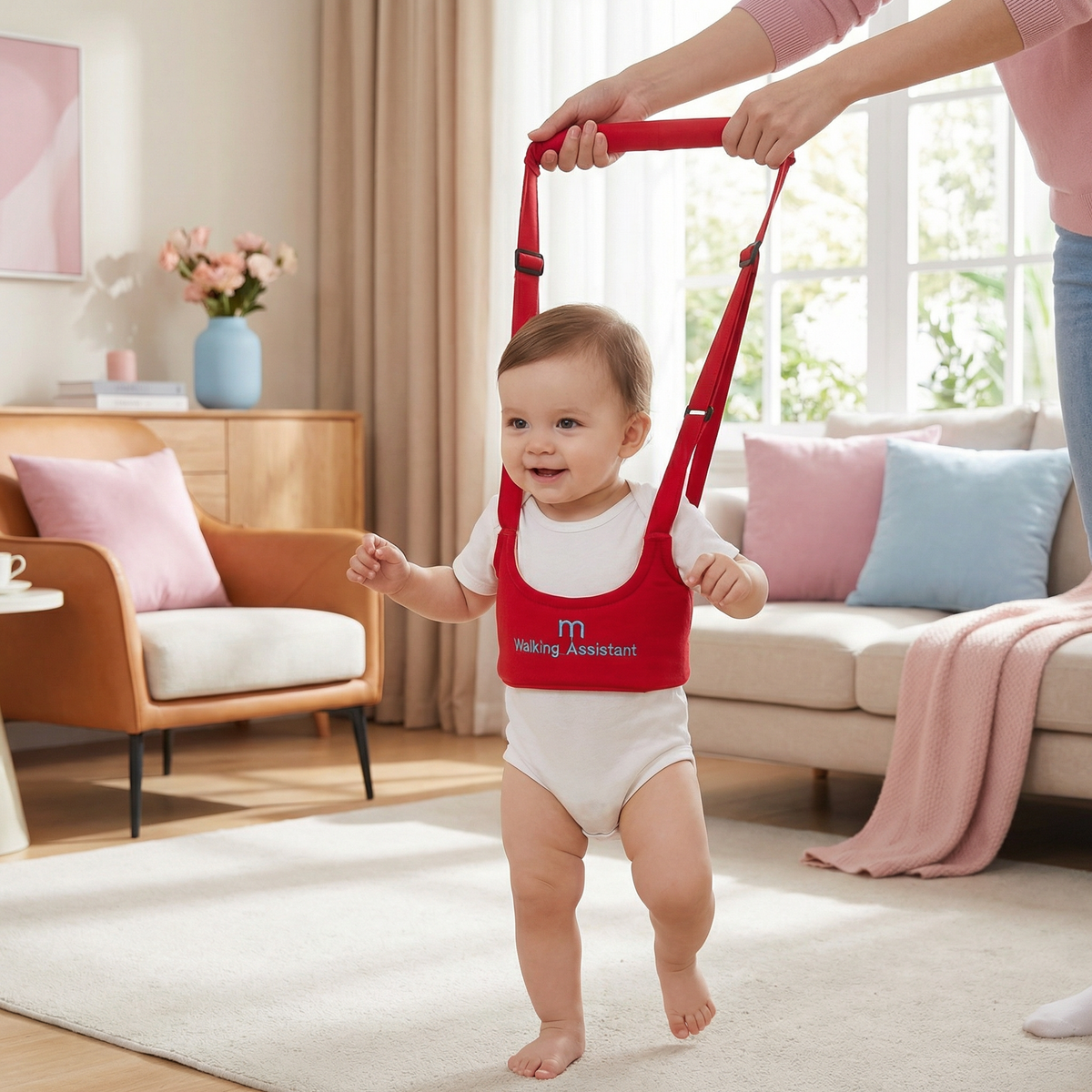 Verstellbare Baby-Lauflernhilfe mit Sicherheitsgurt