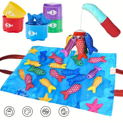 Montessori Plüsch Fischteich Spielzeug