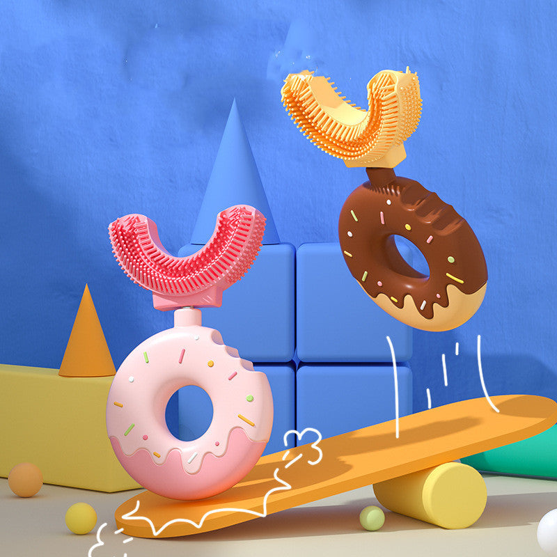 U-förmige Baby Zahnbürste – Donut Design Silikon Zahnpflege für Kinder
