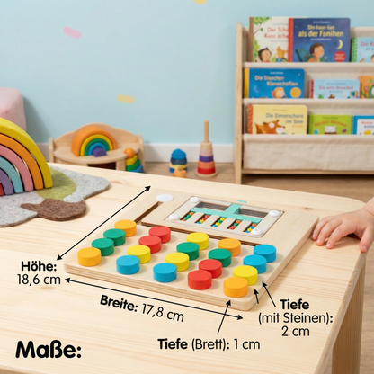 Vierfarben Logik Sortierspiel aus Holz – Montessori Lern- & Denkspiel für Kinder