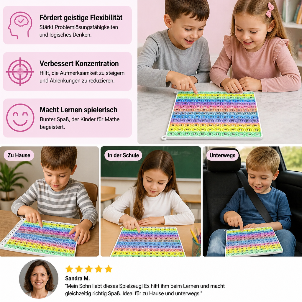 Rainbow Pop Math – Lernspielzeug zum Multiplizieren mit Fidget-Effekt