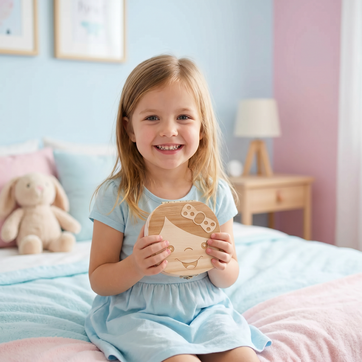 Holz Zahnbox für Kinder – Milchzahn Aufbewahrung & Erinnerungsbox