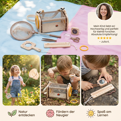 Kinder Natur Entdecker Set mit Kescher Lupe und Kompass