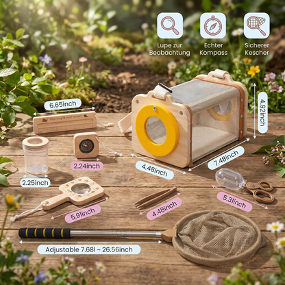 Kinder Natur Entdecker Set mit Kescher Lupe und Kompass