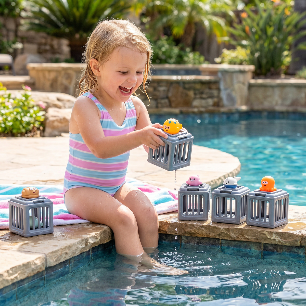 Kinder Tauchspielzeug Set – Unterwasser Pool Spielzeug mit Aufbewahrungsbox