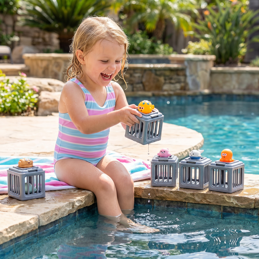 Kinder Tauchspielzeug Set – Unterwasser Pool Spielzeug mit Aufbewahrungsbox