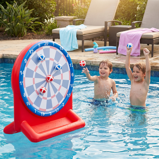 Aufblasbares Wasser-Zielspiel mit Darts – Outdoor-Wurfspiel für den Garten