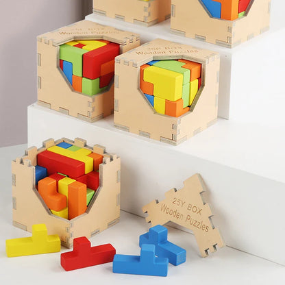 Kniffliger Spielspaß – 3D Holz-Tetris Puzzle für Kinder und Erwachsene