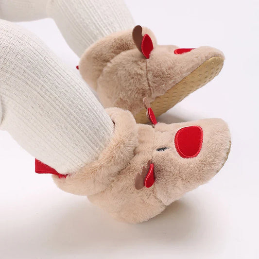 Weihnachtshausschuhe für Kinder - Süße Rentier & Santa Designs