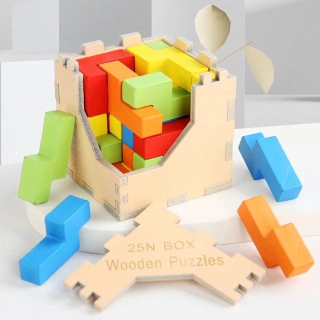 Kniffliger Spielspaß – 3D Holz-Tetris Puzzle für Kinder und Erwachsene