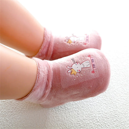 Anti-Rutsch Socken Schuhe für Kinder – Warme Plüsch Hausschuhe