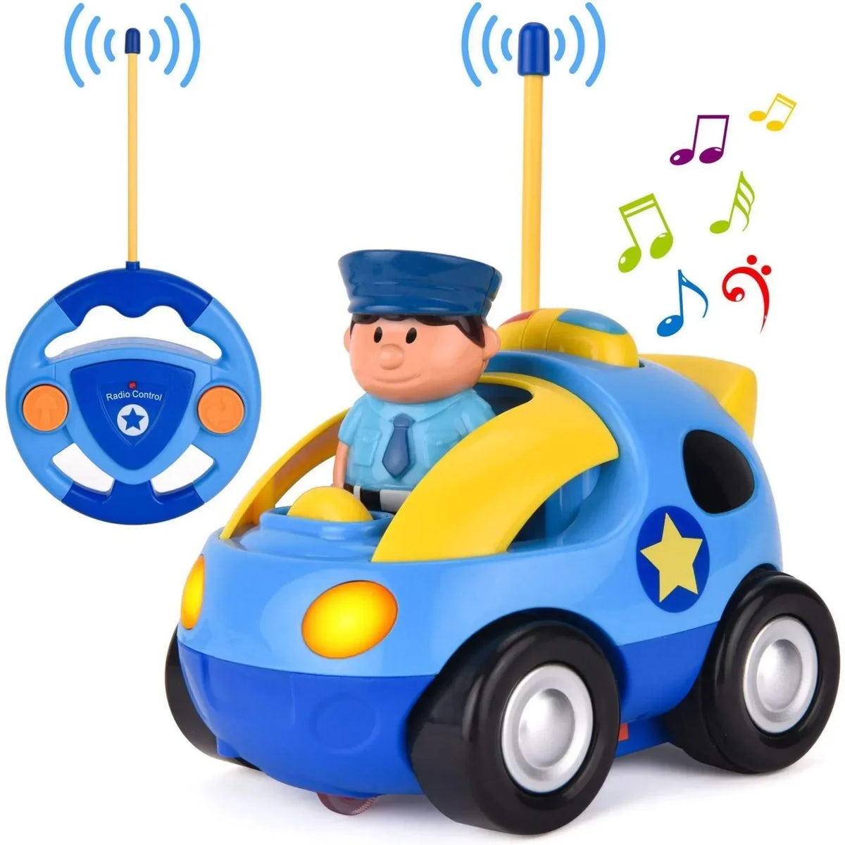 Fröhliches Polizei-Rennspielzeugauto mit Fernbedienung | Spaß für Kinder