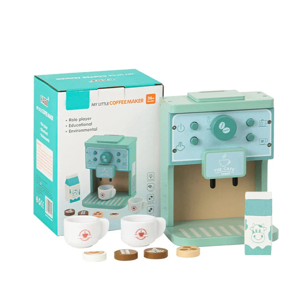 Kinder-Kaffeemaschine aus Holz – Espresso-Spielset für kleine Baristas