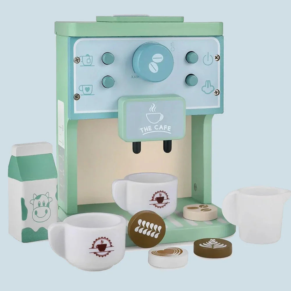 Kinder-Kaffeemaschine aus Holz – Espresso-Spielset für kleine Baristas