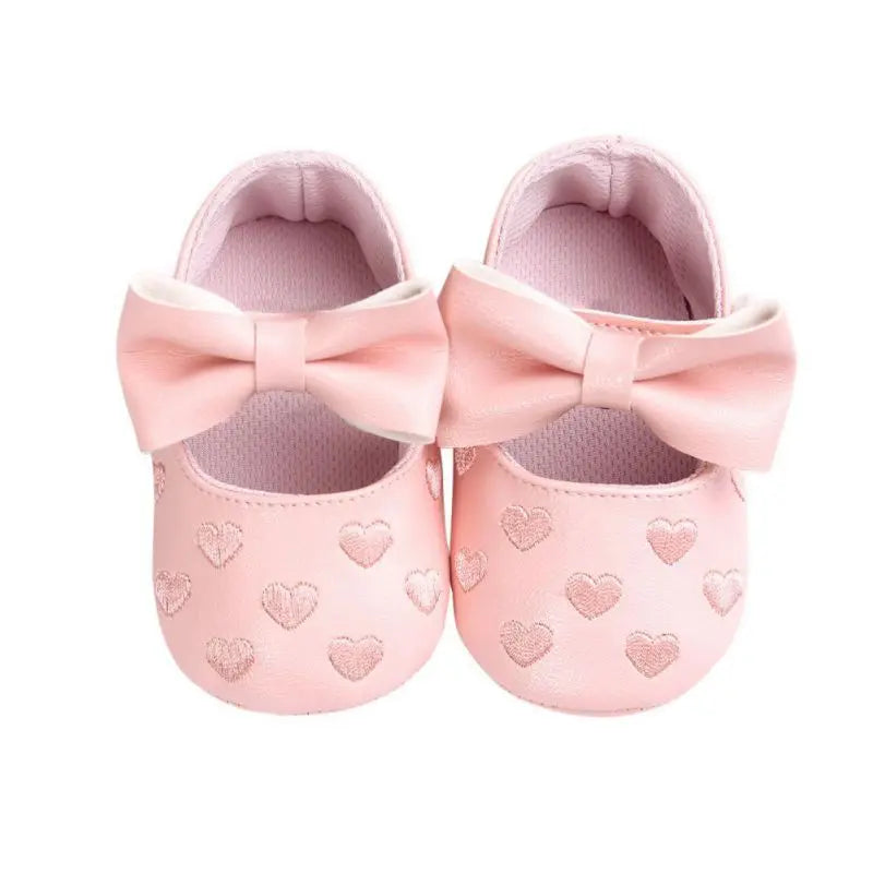 Anti-Rutsch Baby Schuhe – Weiche Krabbelschuhe mit Schleife für Mädchen