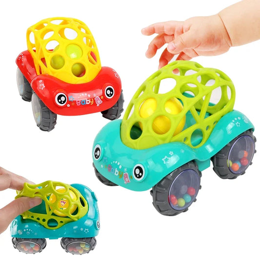 Rasselndes Baby-Spielzeugauto – Weiches Greifauto mit Geräuschen & Lichteffekten