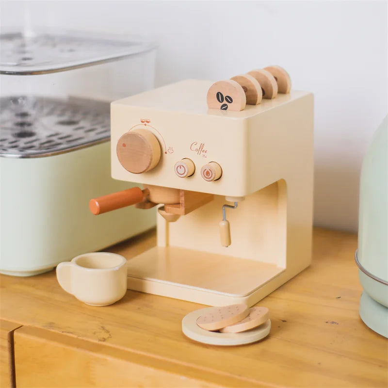 Zukünftige Barista – Espressomaschinen-Set aus Holz für Kinder
