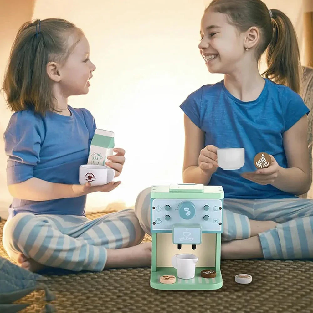 Kinder-Kaffeemaschine aus Holz – Espresso-Spielset für kleine Baristas