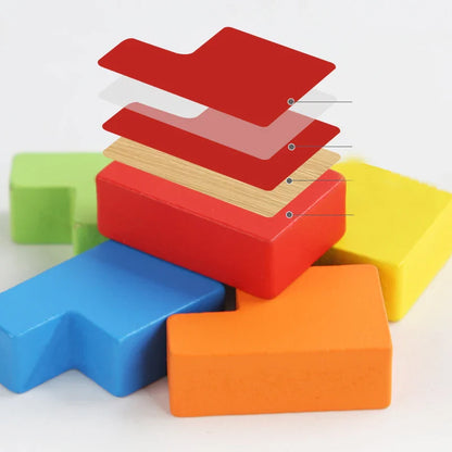 Kniffliger Spielspaß – 3D Holz-Tetris Puzzle für Kinder und Erwachsene