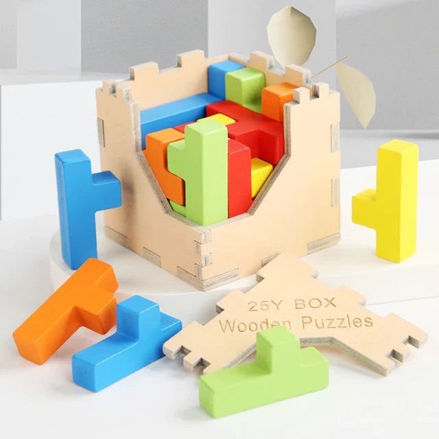 Kniffliger Spielspaß – 3D Holz-Tetris Puzzle für Kinder und Erwachsene