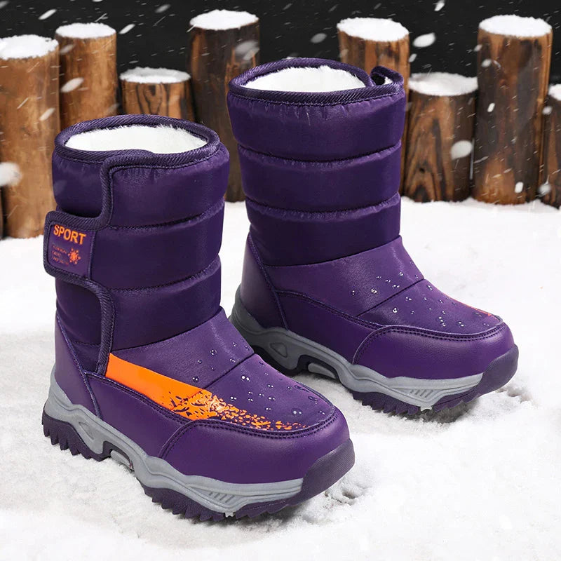 Weiches Plüsch-Futter – Winterstiefel für Kinder mit Klettverschluss