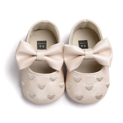 Anti-Rutsch Baby Schuhe – Weiche Krabbelschuhe mit Schleife für Mädchen